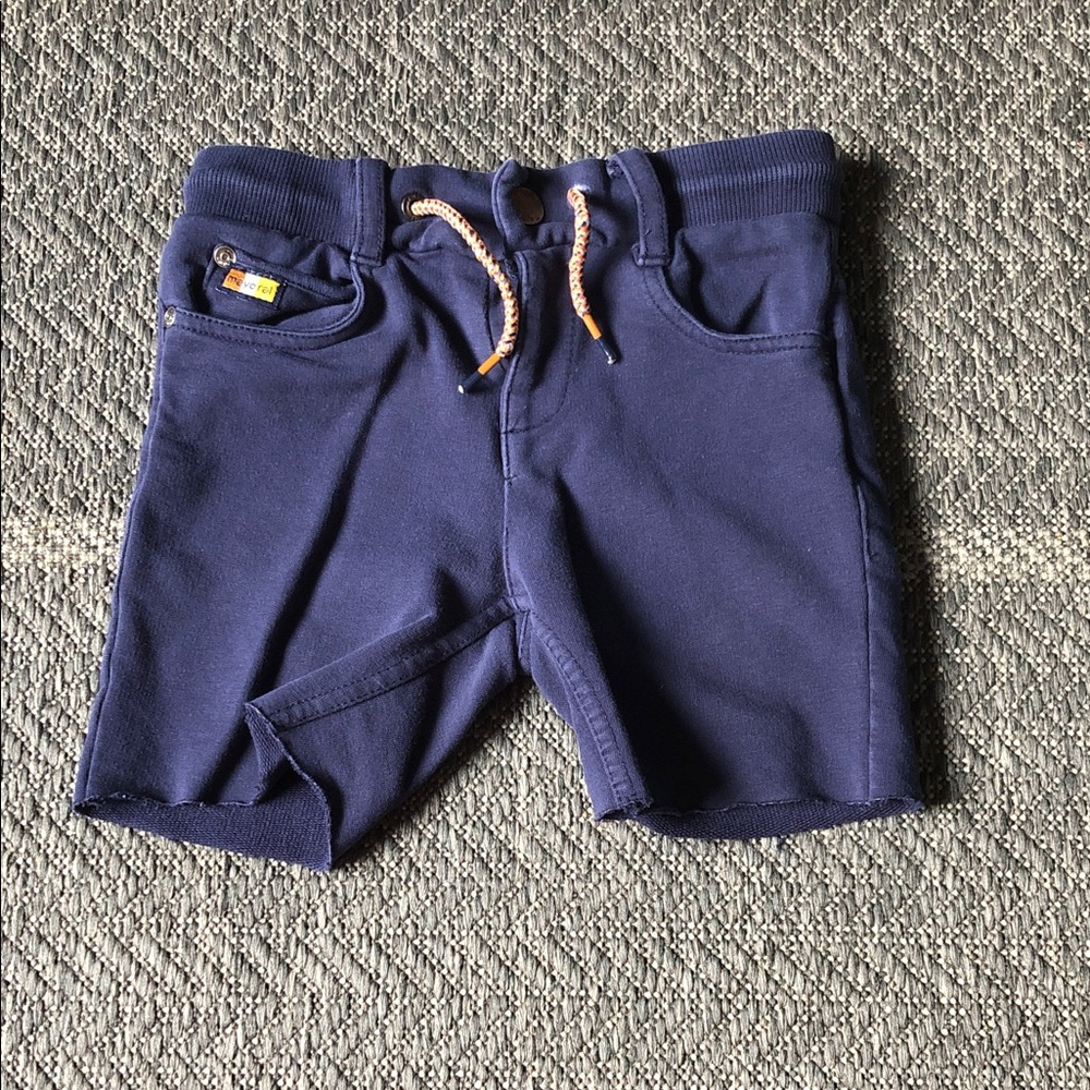 Mayoral Navy Drawstring Knit Shorts with Contrast Cord